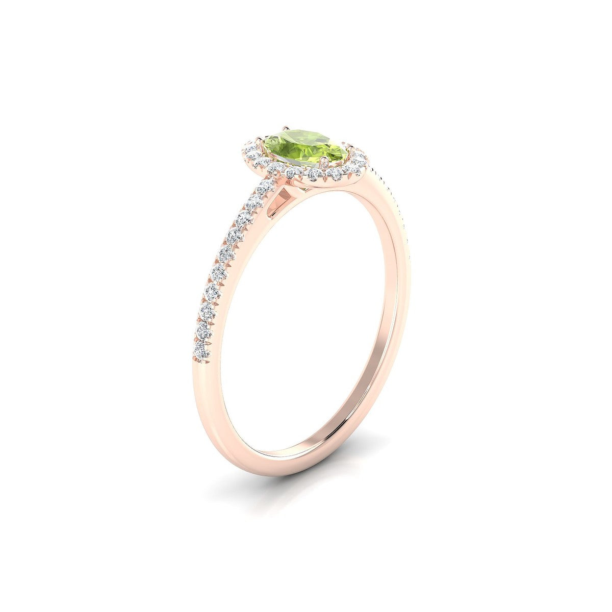 Sunrise | 18k Rose Gold 6 x 4 mm Oval Peridot Ring