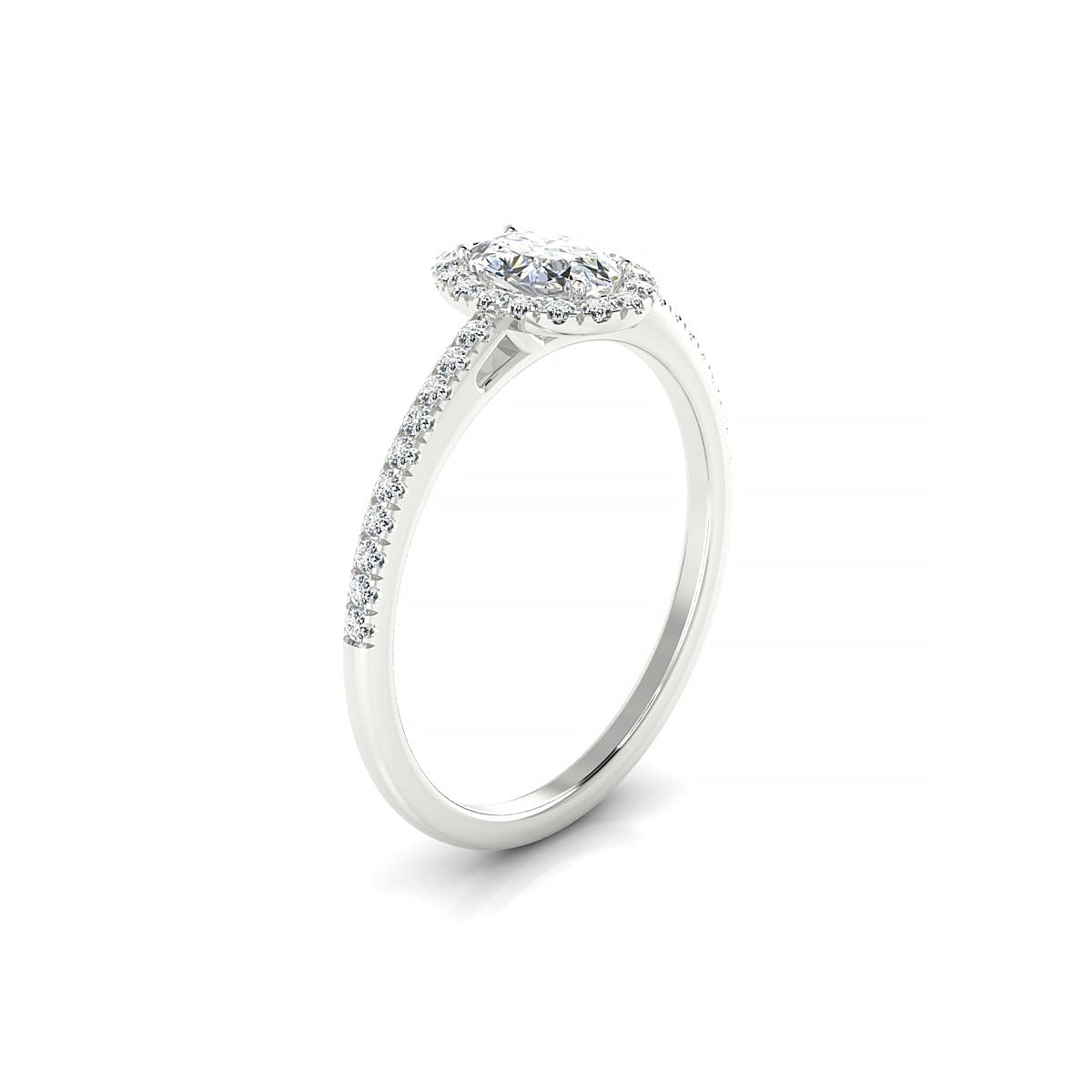 Sunrise | 18k White Gold 6 x 4 mm Oval Diamond Ring