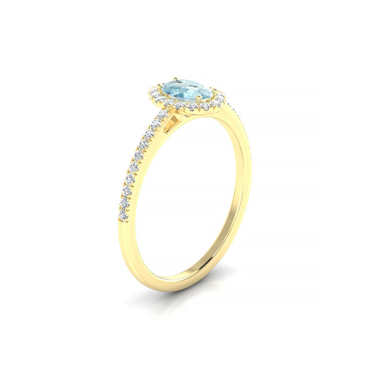 Sunrise | 18k Yellow Gold 6 x 4 mm Oval Aquamarine Ring