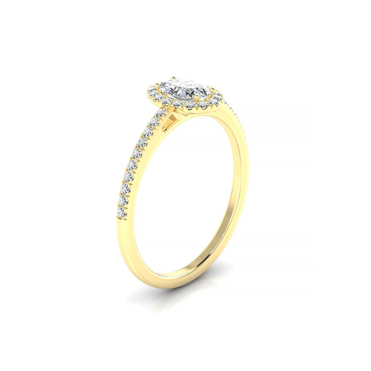Sunrise | 18k Yellow Gold 6 x 4 mm Oval Diamond Ring