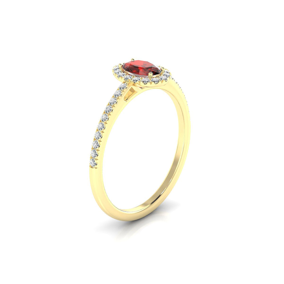 Sunrise | 18k Yellow Gold 6 x 4 mm Oval Garnet Ring