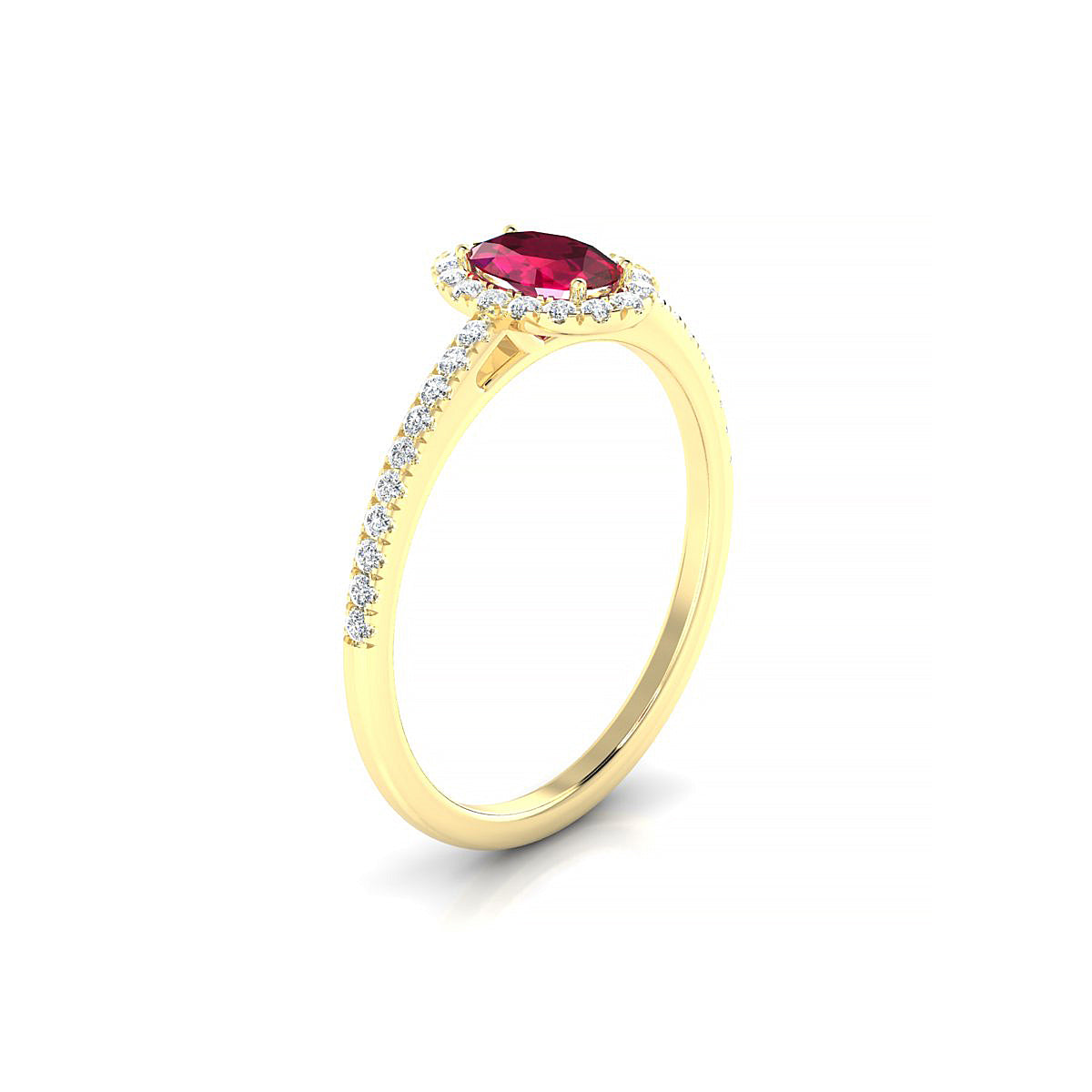 Sunrise | 18k Yellow Gold 6 x 4 mm Oval Ruby Ring