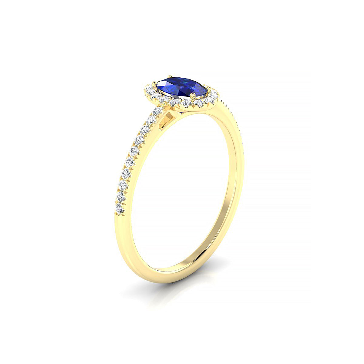 Sunrise | 18k Yellow Gold 6 x 4 mm Oval Sapphire Ring