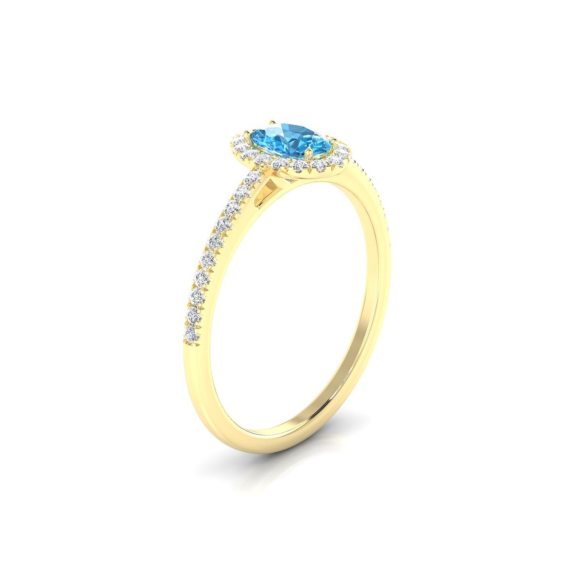 Sunrise | 18k Yellow Gold 6 x 4 mm Oval Topaz Ring