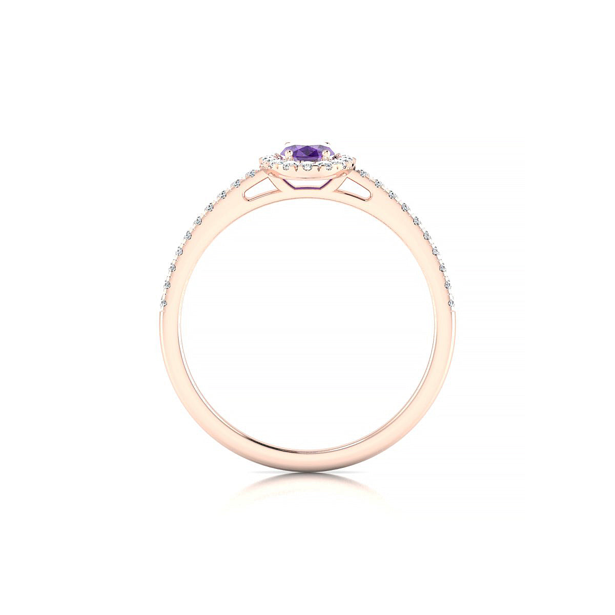 Sunrise | 18k Rose Gold 6 x 4 mm Oval Amethyst Ring