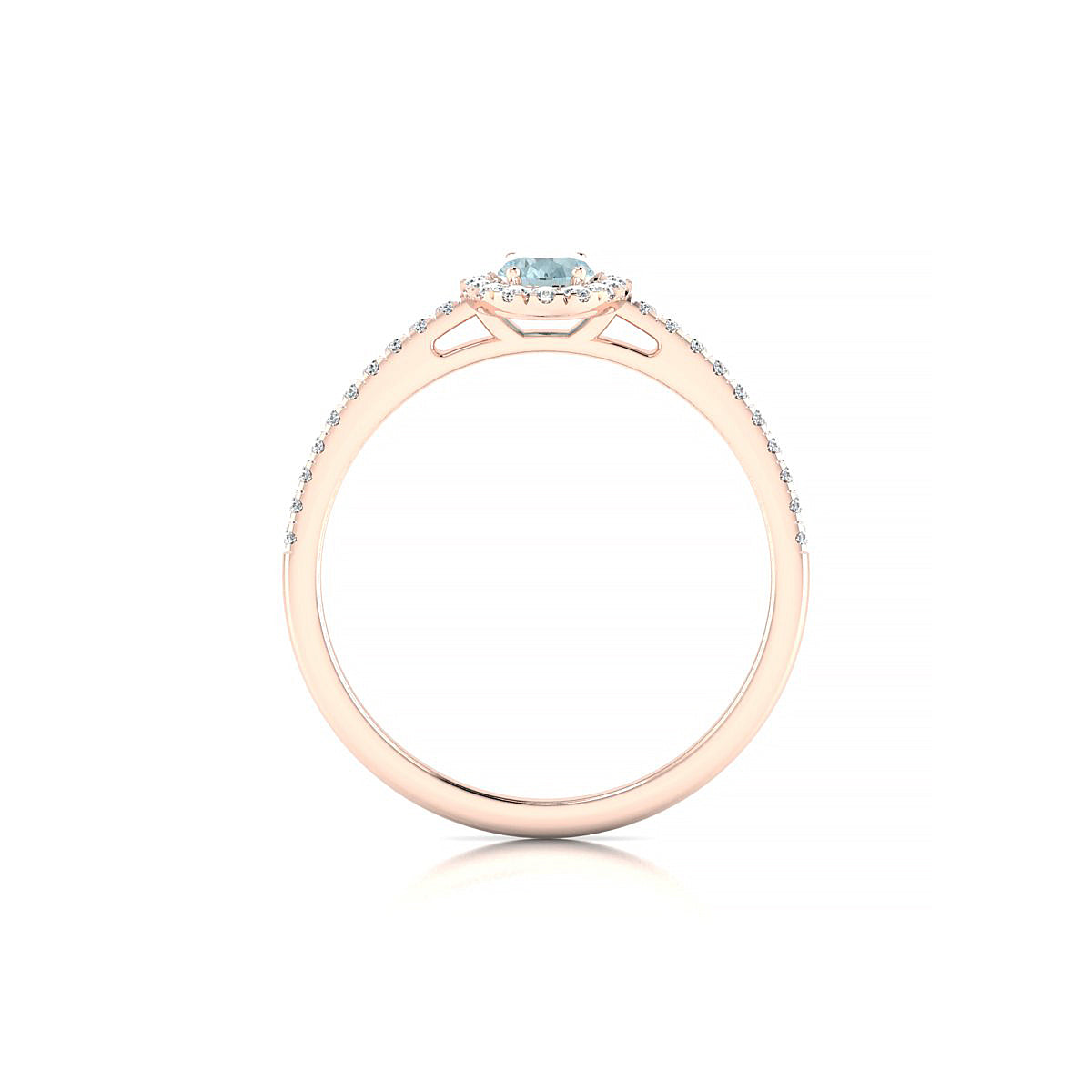 Sunrise | 18k Rose Gold 6 x 4 mm Oval Aquamarine Ring