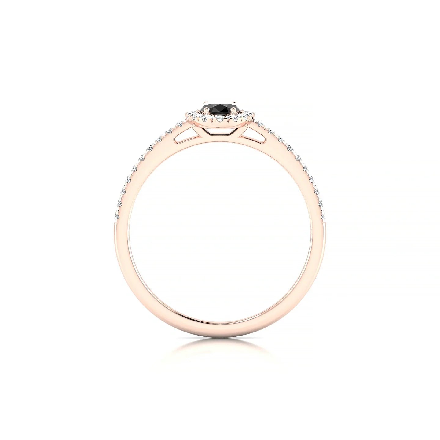 Sunrise | 18k Rose Gold 6 x 4 mm Oval Black Diamond Ring