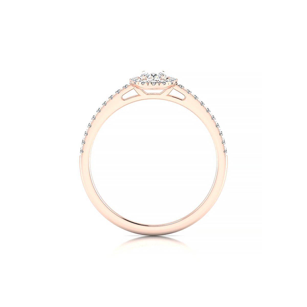 Sunrise | 18k Rose Gold 6 x 4 mm Oval Diamond Ring