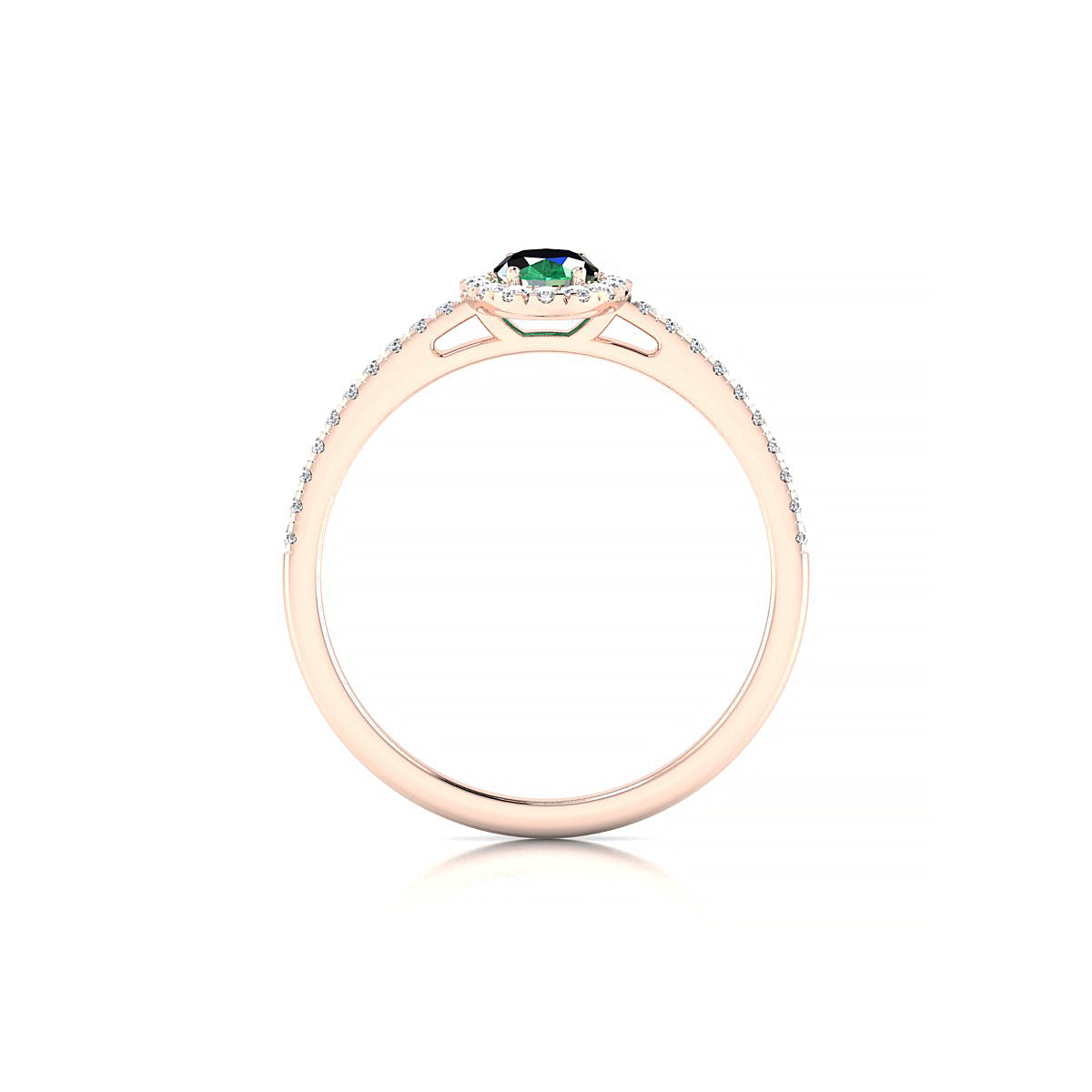 Sunrise | 18k Rose Gold 6 x 4 mm Oval Emerald Ring