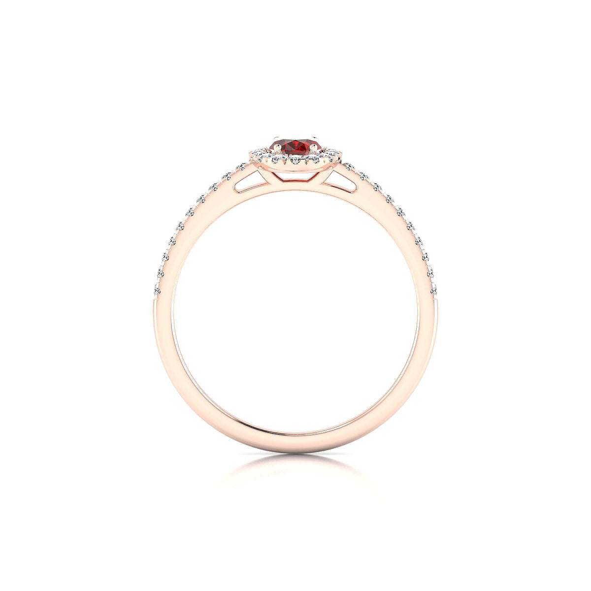 Sunrise | 18k Rose Gold 6 x 4 mm Oval Garnet Ring