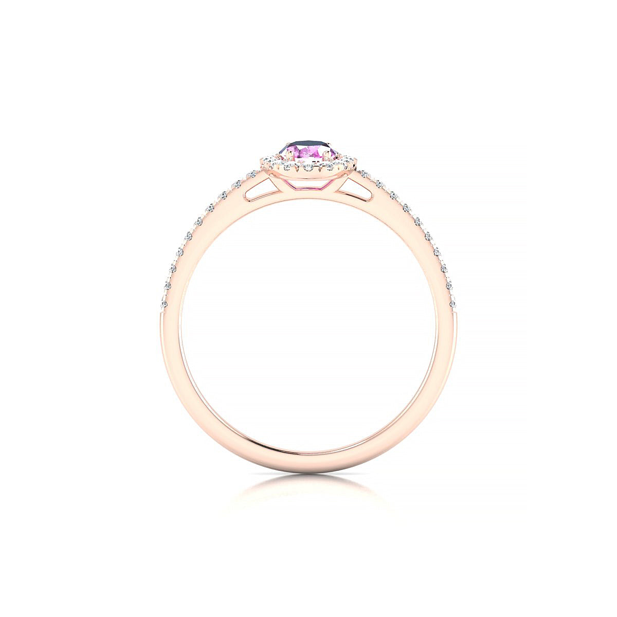 Sunrise | 18k Rose Gold 6 x 4 mm Oval Pink Sapphire Ring