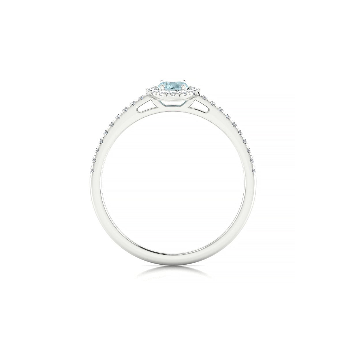 Sunrise | 18k White Gold 6 x 4 mm Oval Aquamarine Ring