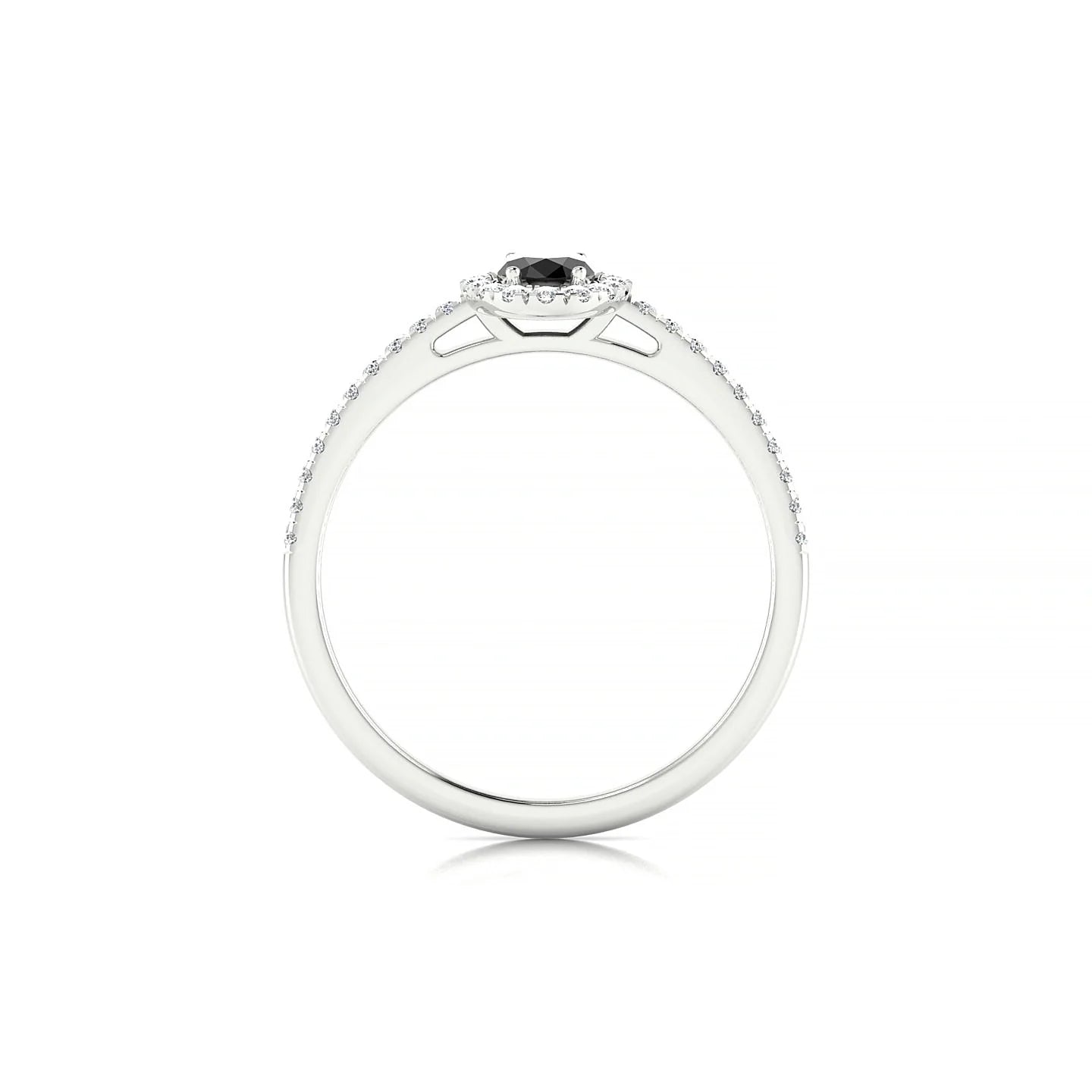 Sunrise | 18k White Gold 6 x 4 mm Oval Black Diamond Ring