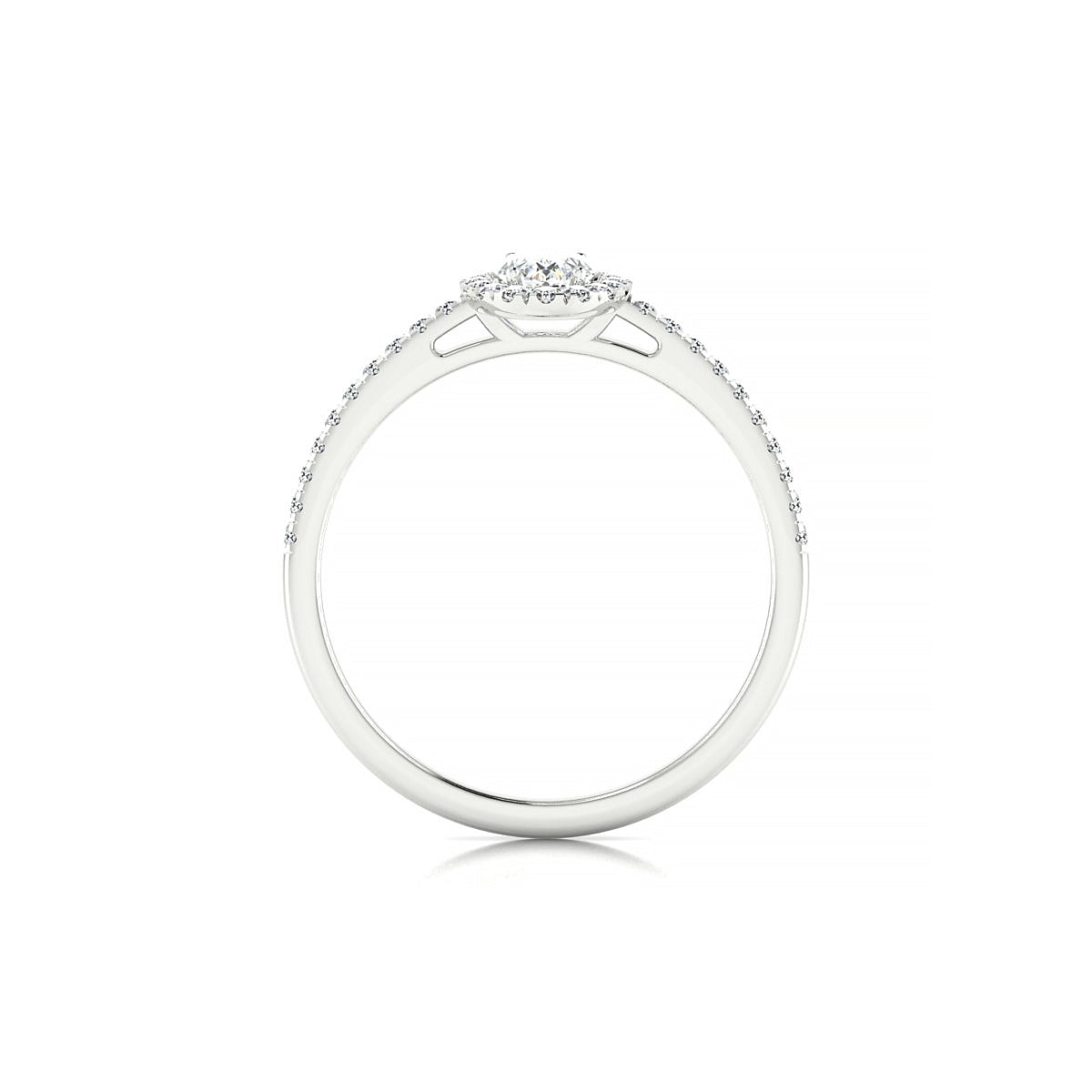 Sunrise | 18k White Gold 6 x 4 mm Oval Diamond Ring
