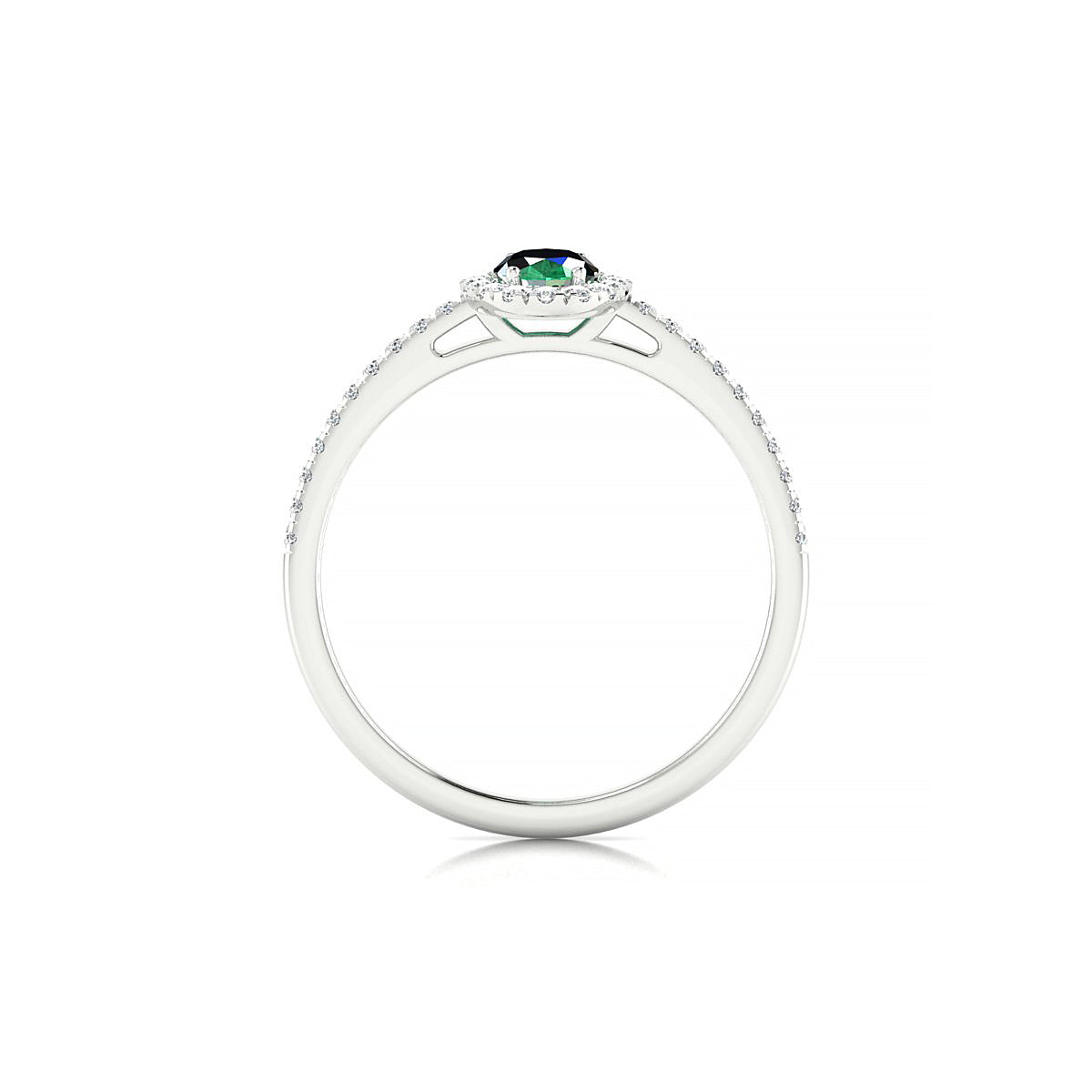 Sunrise | 18k White Gold 6 x 4 mm Oval Emerald Ring