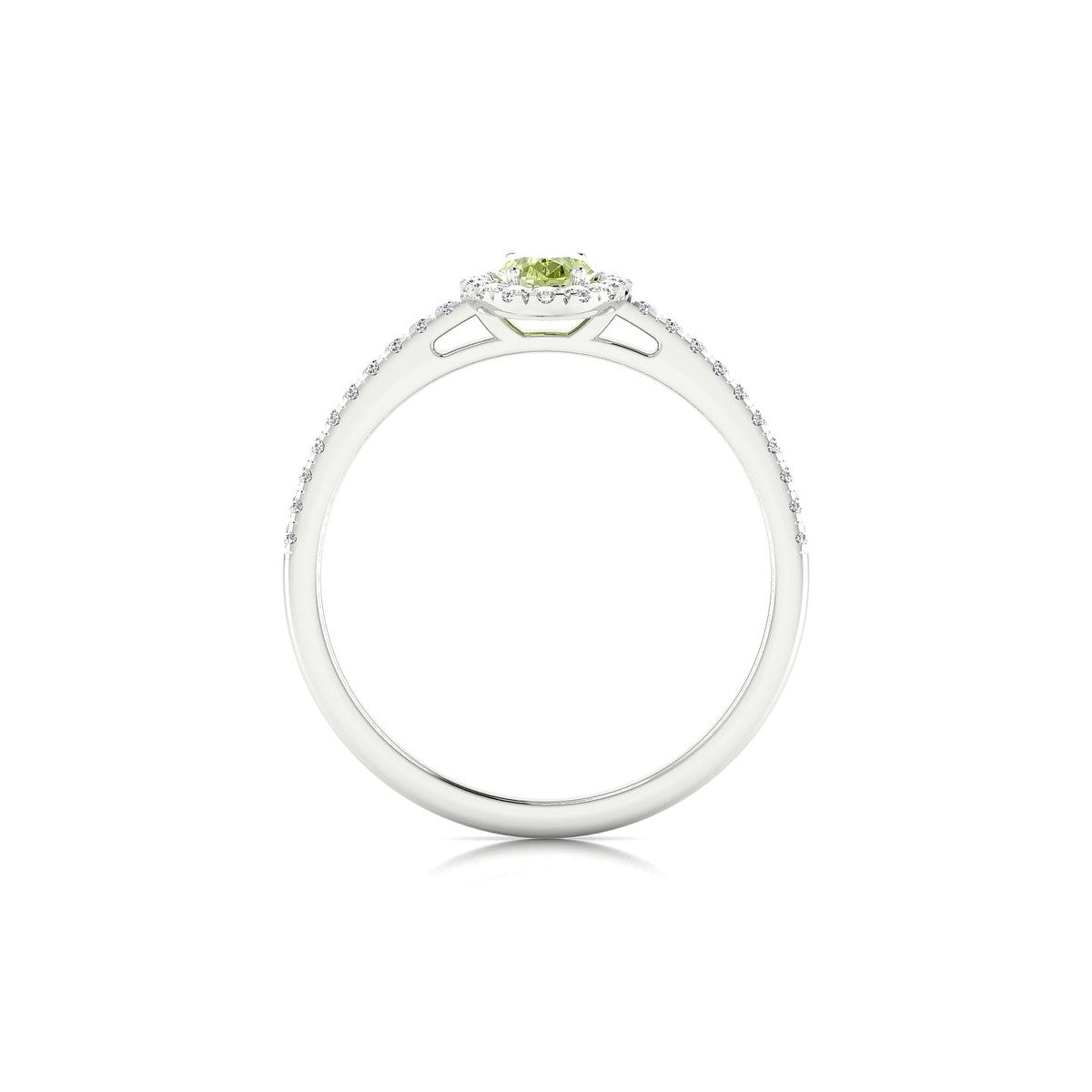 Sunrise | 18k White Gold 6 x 4 mm Oval Peridot Ring