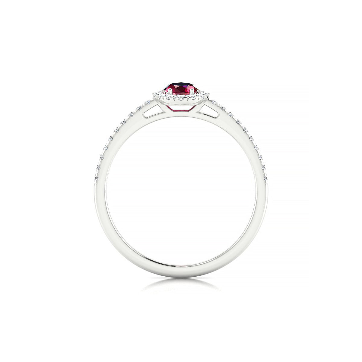 Sunrise | 18k White Gold 6 x 4 mm Oval Ruby Ring