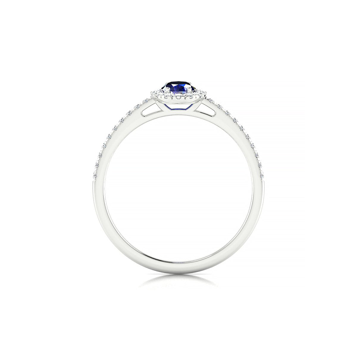 Sunrise | 18k White Gold 6 x 4 mm Oval Sapphire Ring