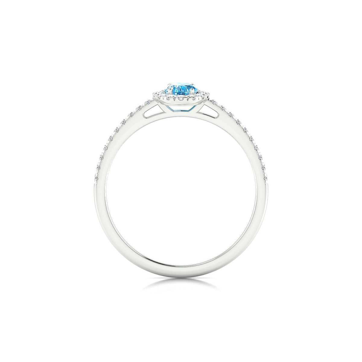 Sunrise | 18k White Gold 6 x 4 mm Oval Topaz Ring