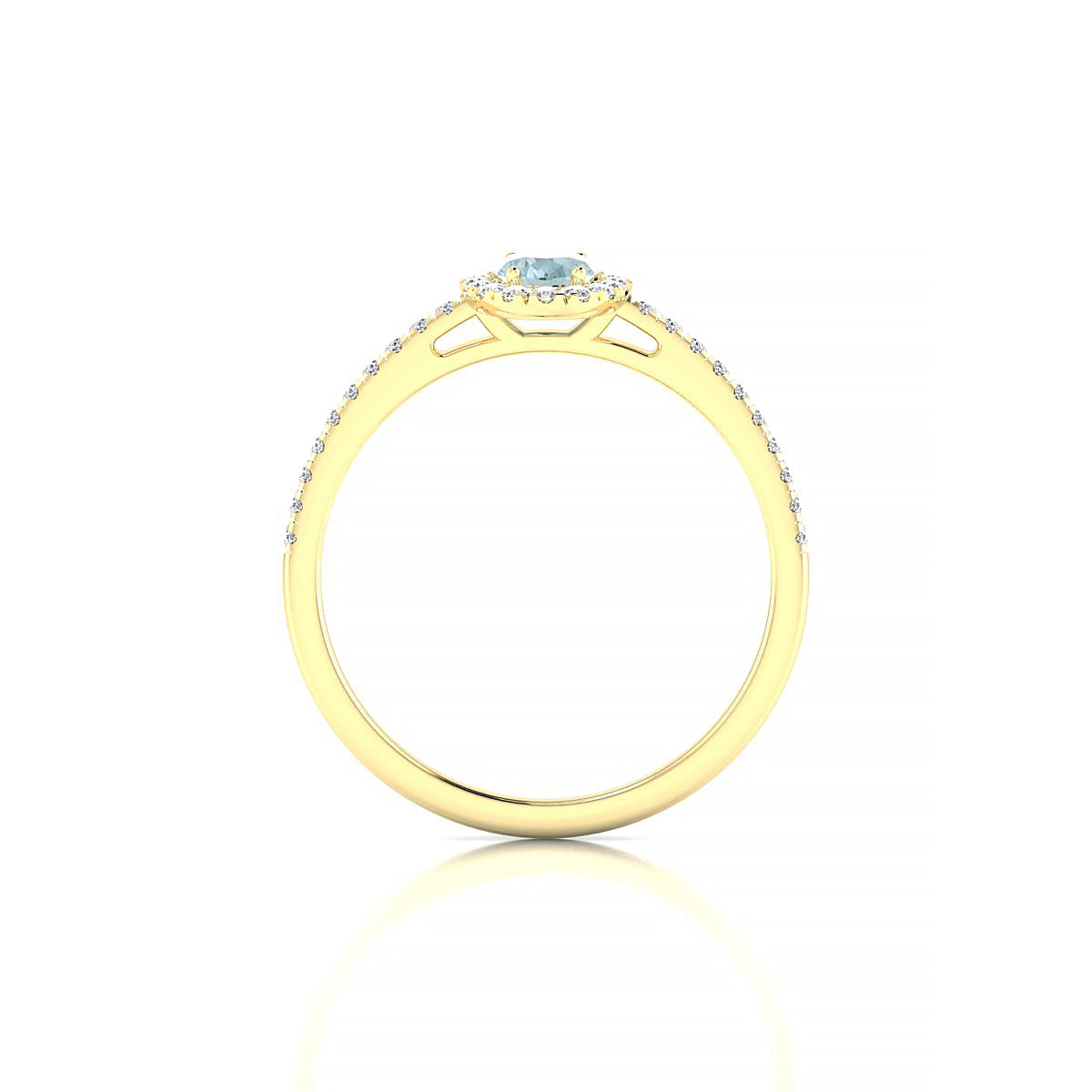 Sunrise | 18k Yellow Gold 6 x 4 mm Oval Aquamarine Ring