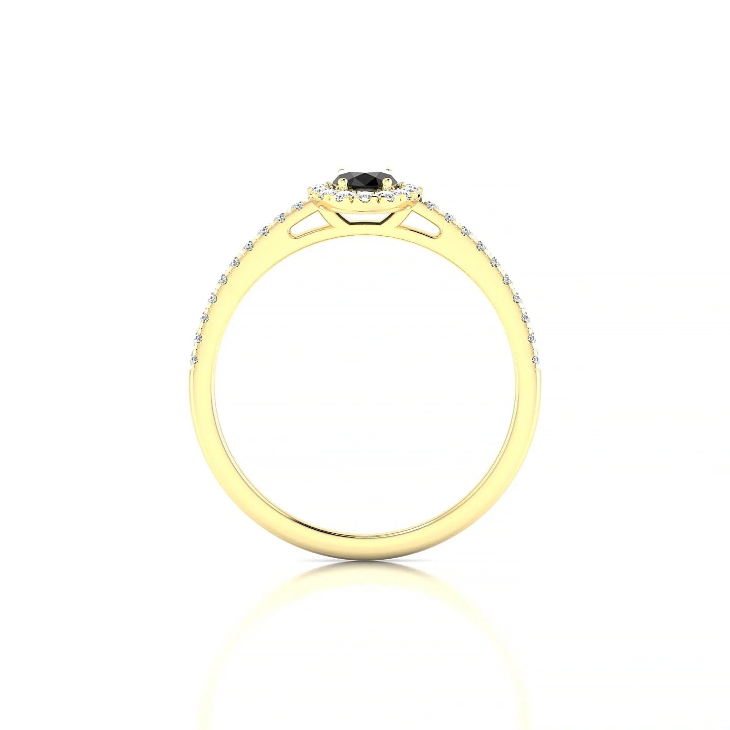 Sunrise | 18k Yellow Gold 6 x 4 mm Oval Black Diamond Ring