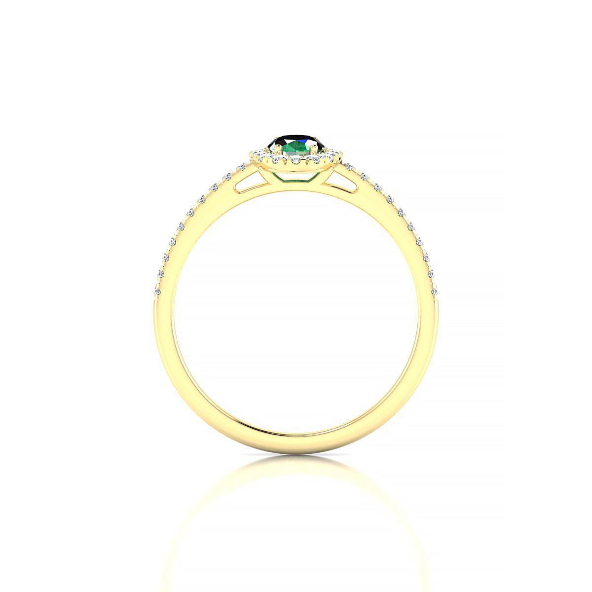 Sunrise | 18k Yellow Gold 6 x 4 mm Oval Emerald Ring