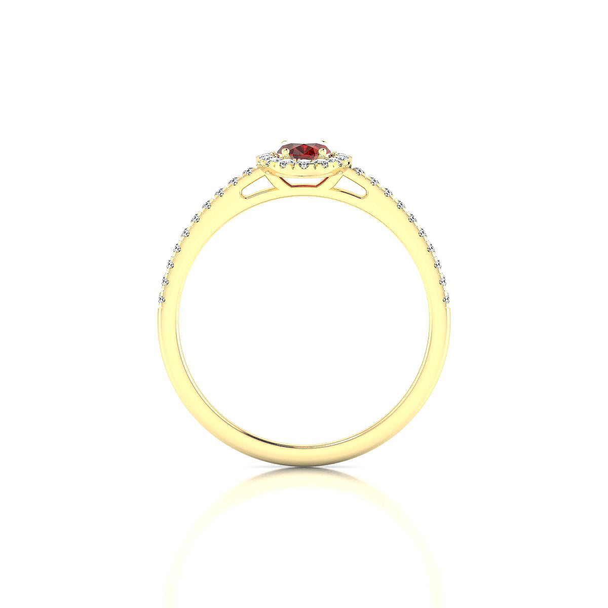 Sunrise | 18k Yellow Gold 6 x 4 mm Oval Garnet Ring