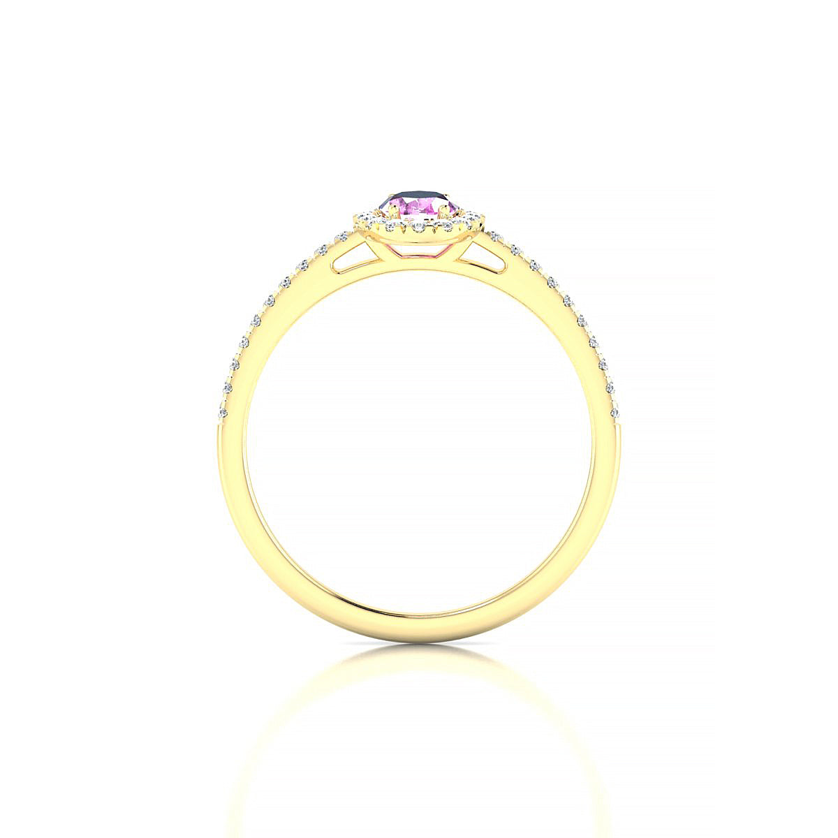 Sunrise | 18k Yellow Gold 6 x 4 mm Oval Pink Sapphire Ring
