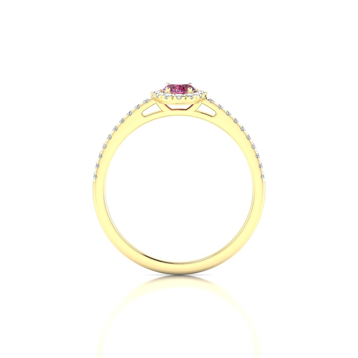 Sunrise | 18k Yellow Gold 6 x 4 mm Oval Rhodolite Ring