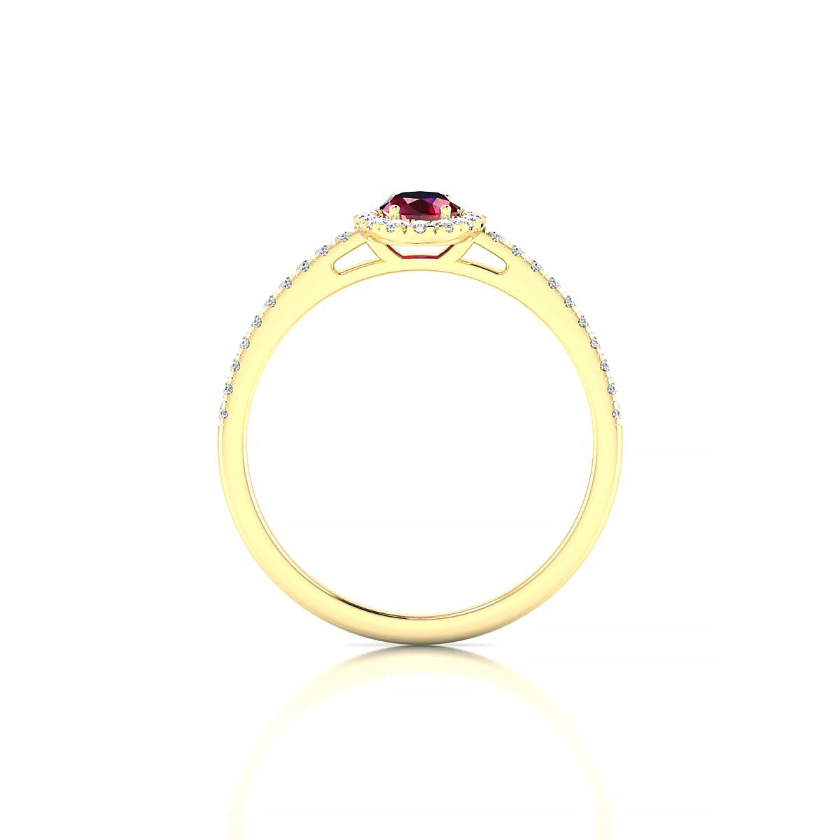 Sunrise | 18k Yellow Gold 6 x 4 mm Oval Ruby Ring