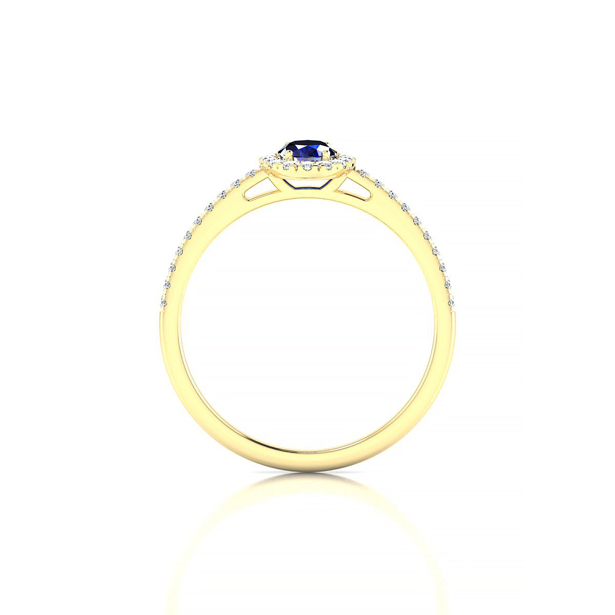Sunrise | 18k Yellow Gold 6 x 4 mm Oval Sapphire Ring