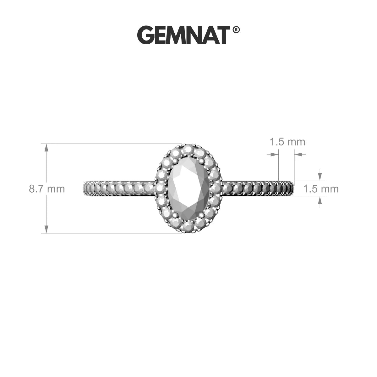 Sunrise | 18k White Gold 6 x 4 mm Oval Emerald Ring