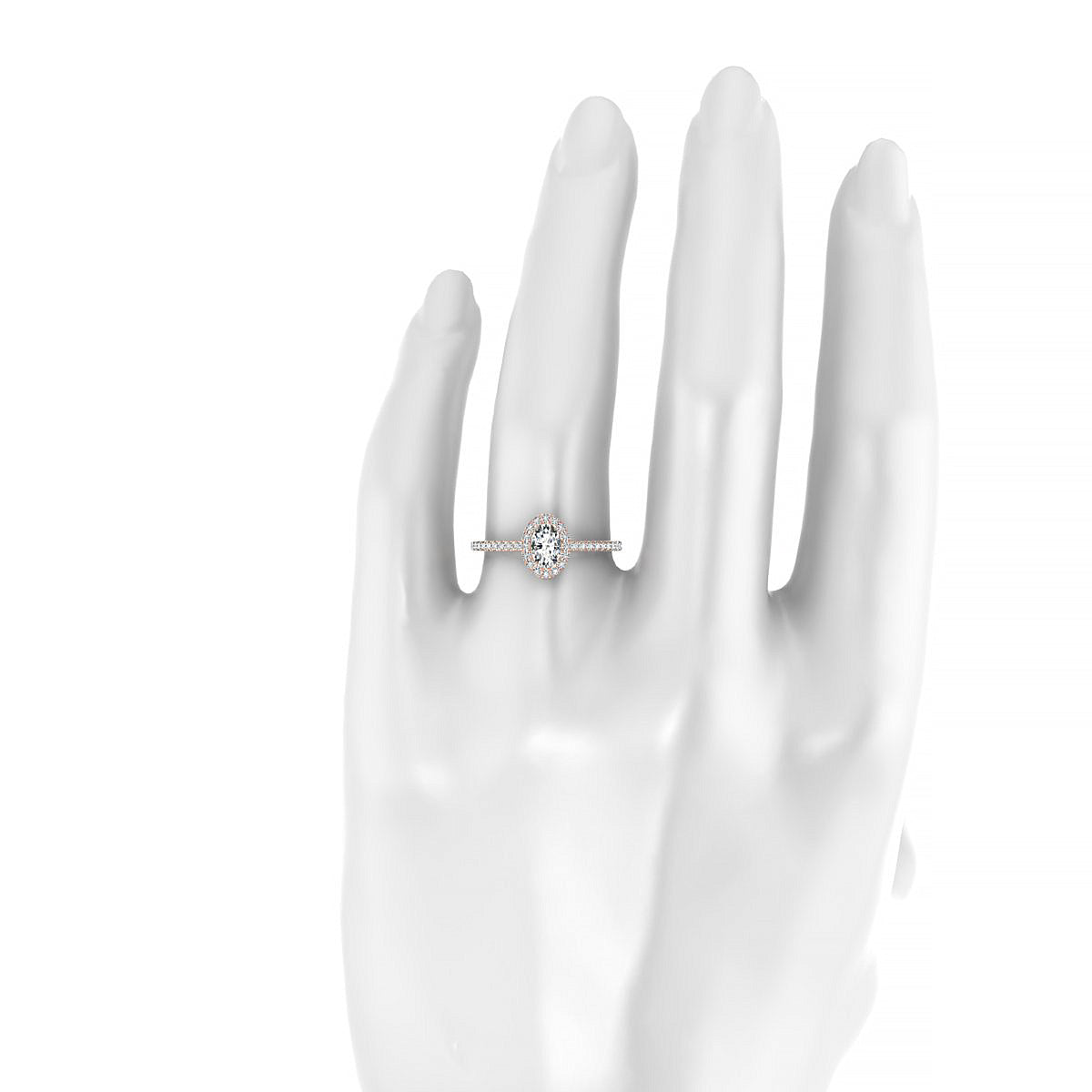 Sunrise | 18k Rose Gold 6 x 4 mm Oval Diamond Ring