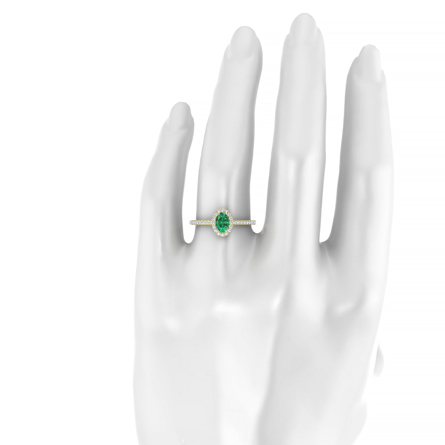 Sunrise | 18k Yellow Gold 6 x 4 mm Oval Emerald Ring