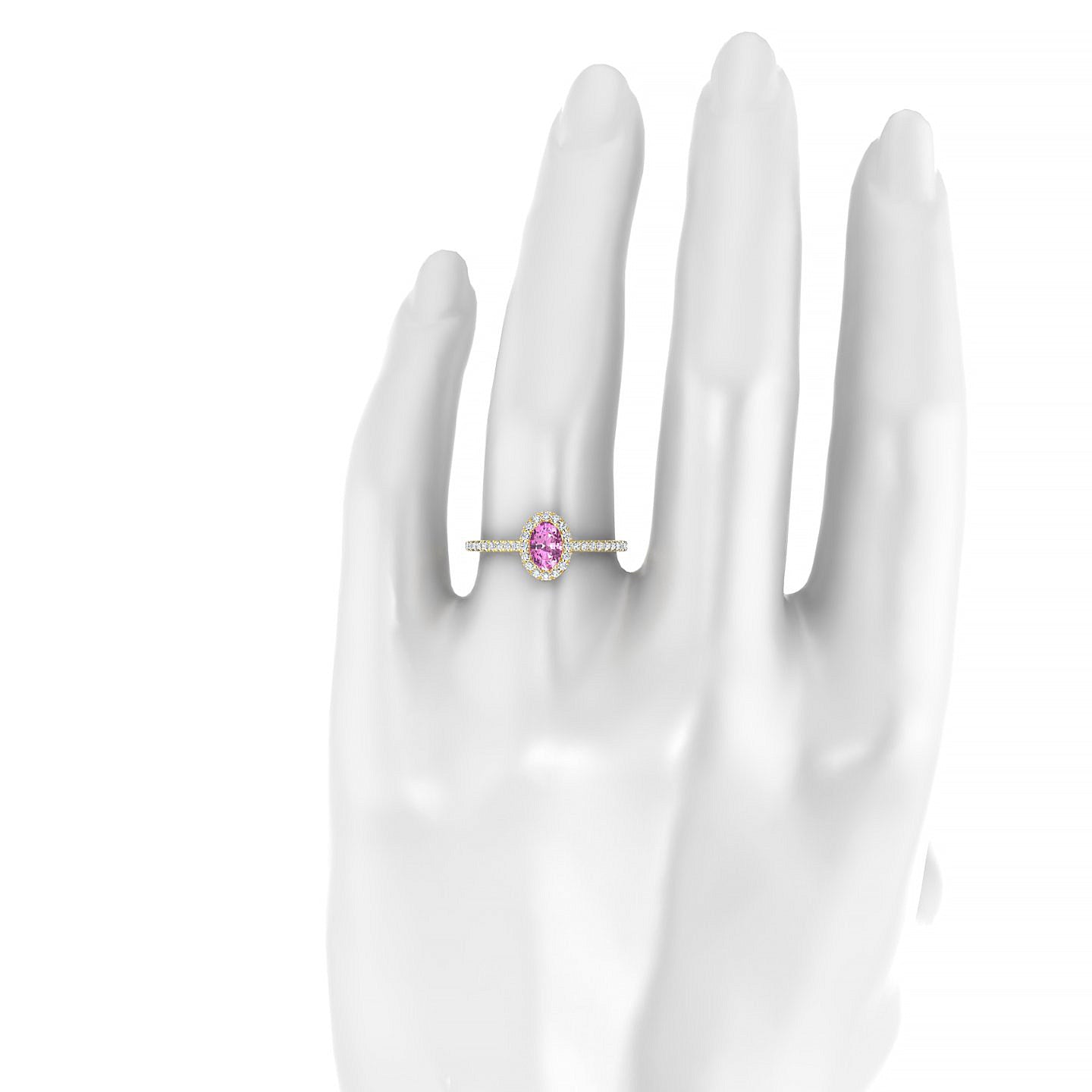 Sunrise | 18k Yellow Gold 6 x 4 mm Oval Pink Sapphire Ring