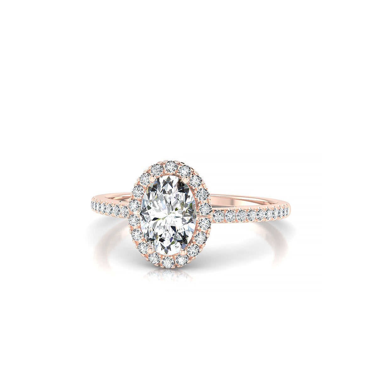 Sunrise | 18k Rose Gold 7 x 5 mm Oval Diamond Ring