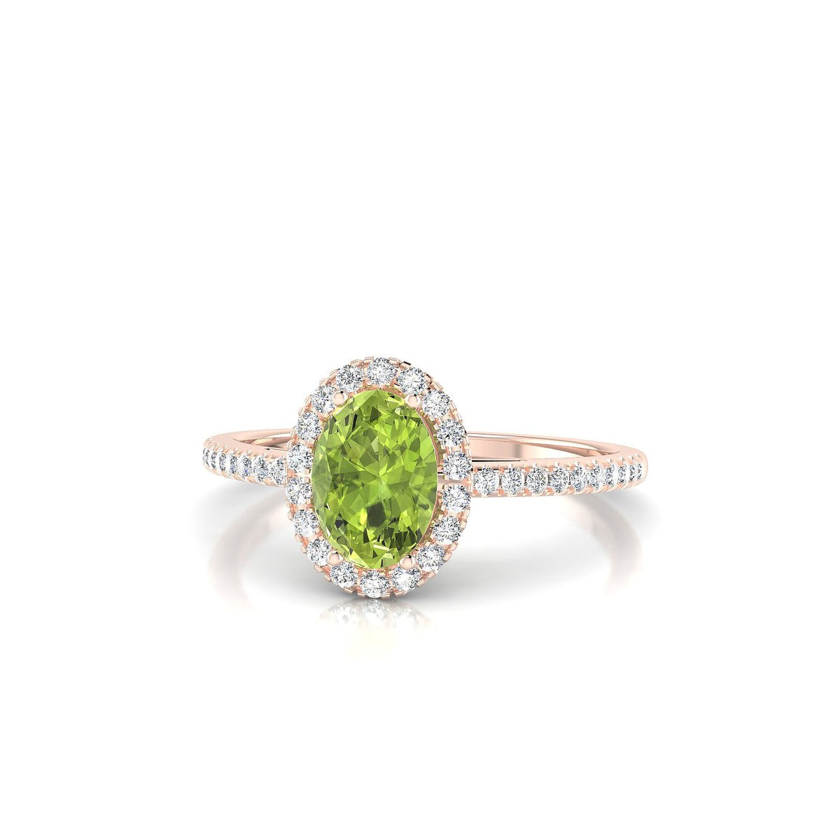 Sunrise | 18k Rose Gold 7 x 5 mm Oval Peridot Ring