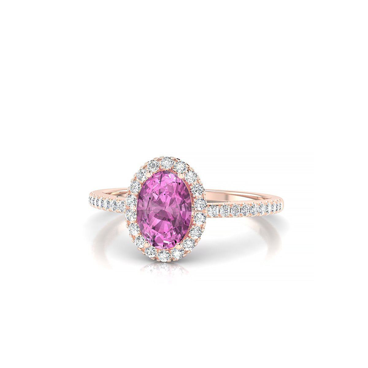 Sunrise | 18k Rose Gold 7 x 5 mm Oval Pink Sapphire Ring