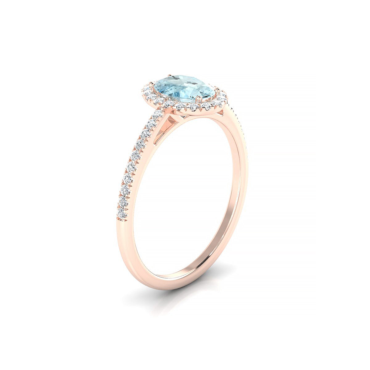 Sunrise | 18k Rose Gold 7 x 5 mm Oval Aquamarine Ring