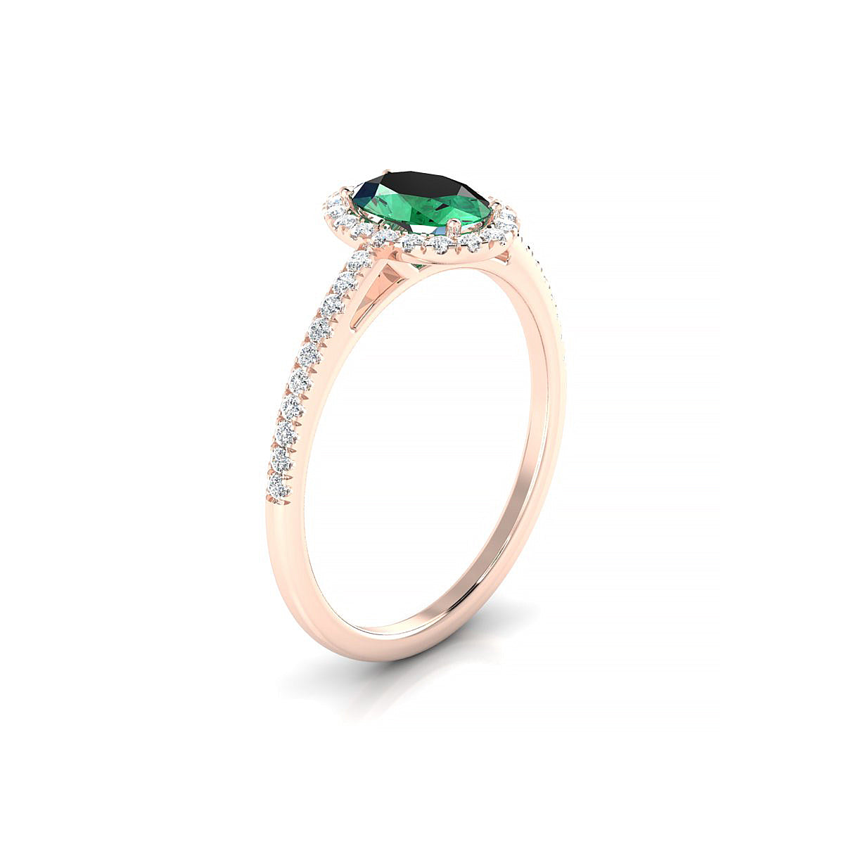 Sunrise | 18k Rose Gold 7 x 5 mm Oval Emerald Ring