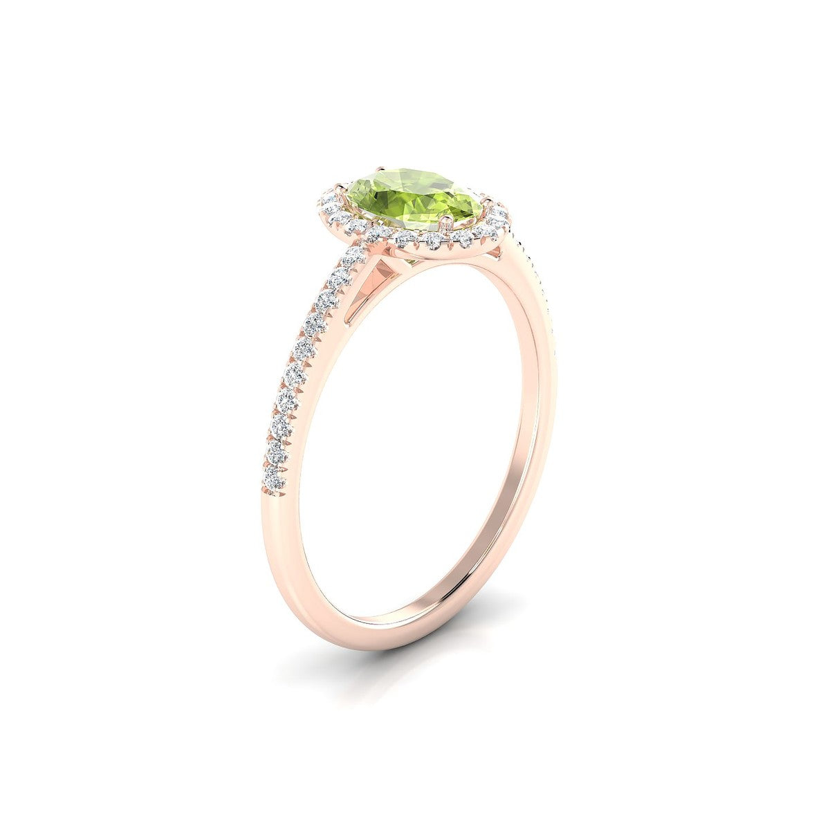 Sunrise | 18k Rose Gold 7 x 5 mm Oval Peridot Ring