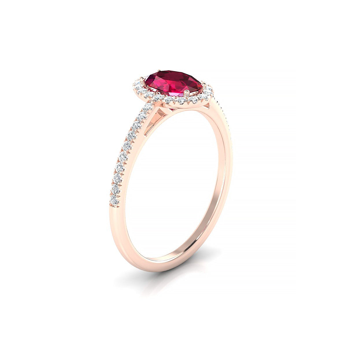 Sunrise | 18k Rose Gold 7 x 5 mm Oval Ruby Ring
