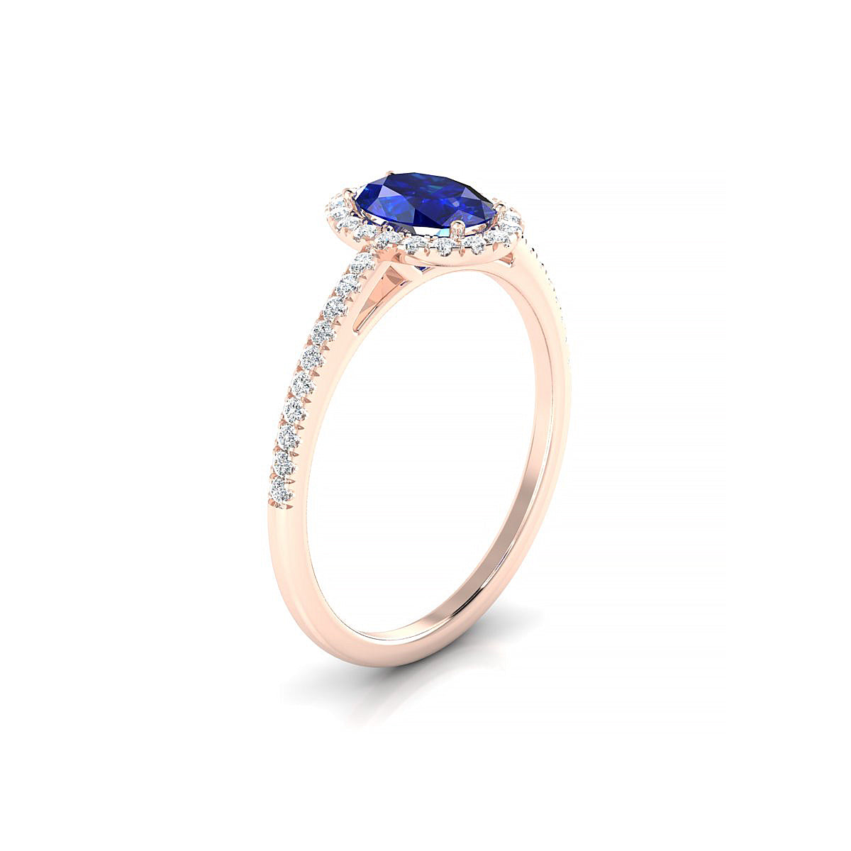 Sunrise | 18k Rose Gold 7 x 5 mm Oval Sapphire Ring