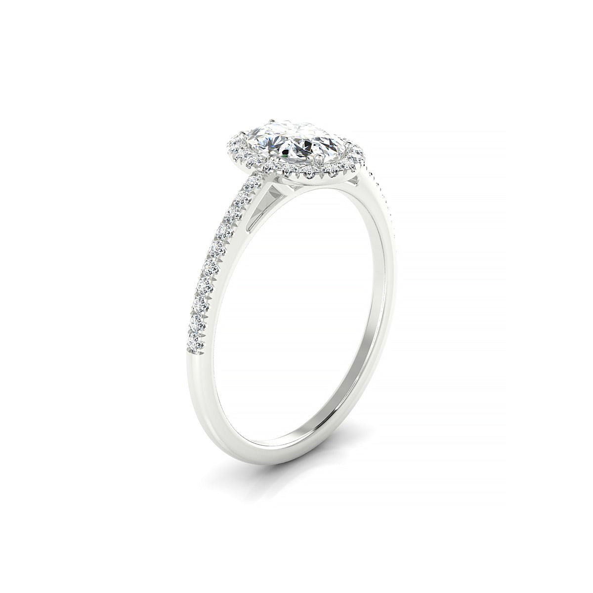 Sunrise | 18k White Gold 7 x 5 mm Oval Diamond Ring