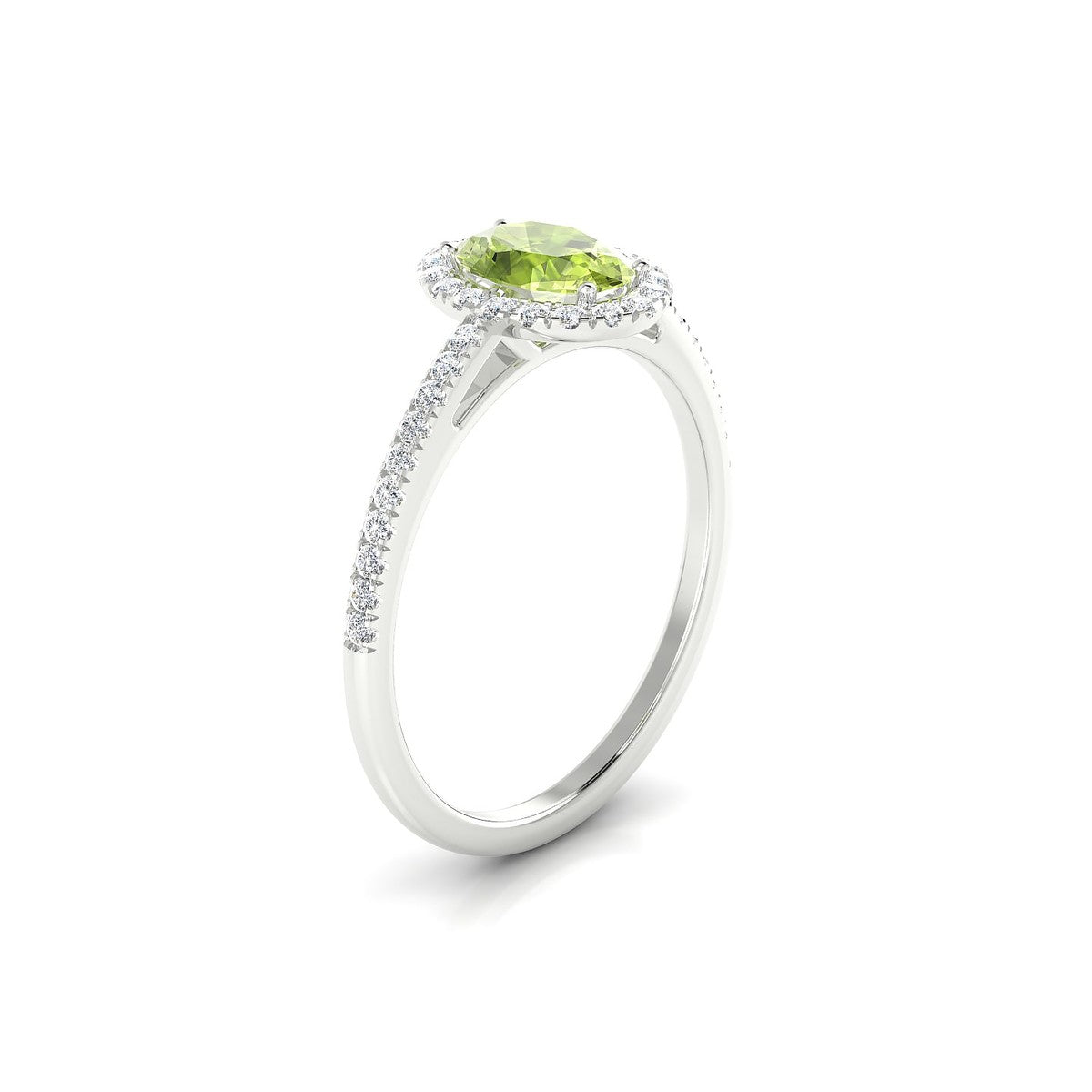 Sunrise | 18k White Gold 7 x 5 mm Oval Peridot Ring