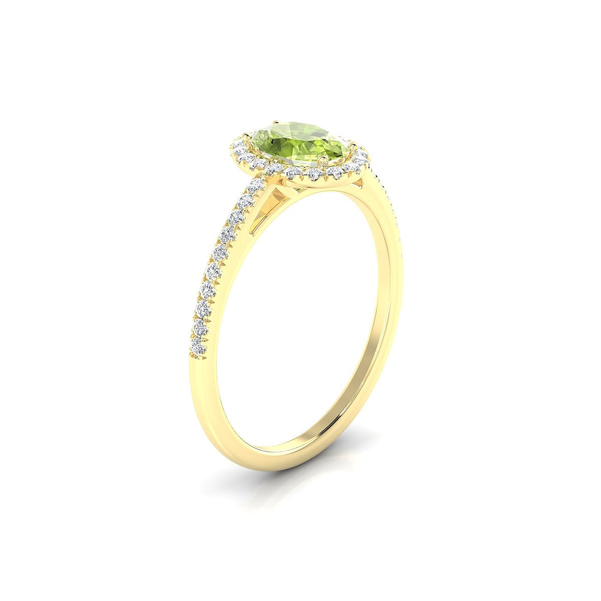 Sunrise | 18k Yellow Gold 7 x 5 mm Oval Peridot Ring