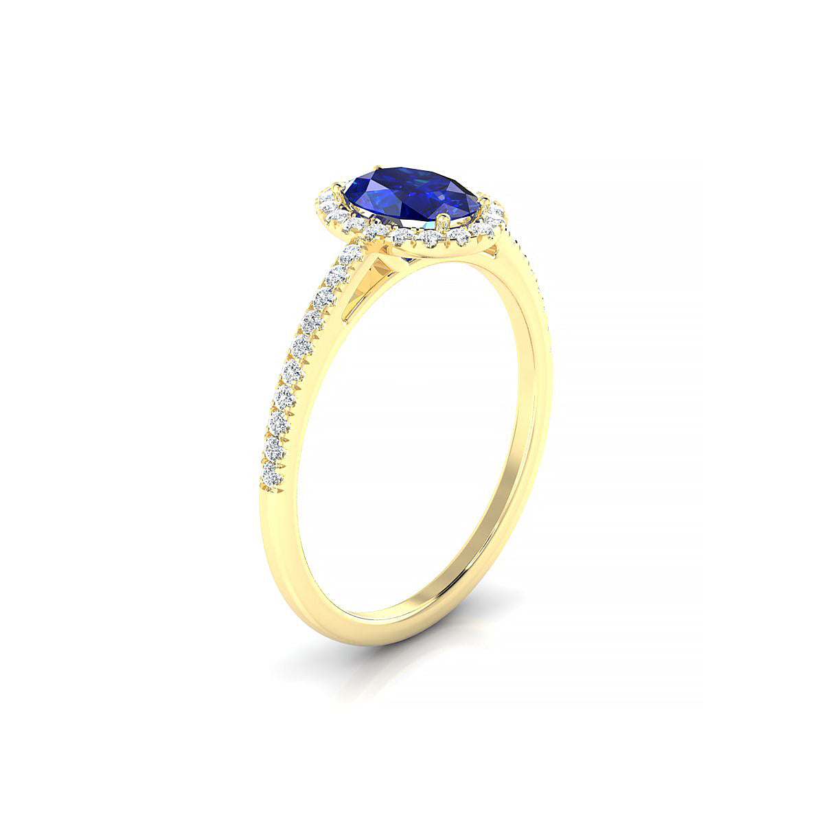 Sunrise | 18k Yellow Gold 7 x 5 mm Oval Sapphire Ring