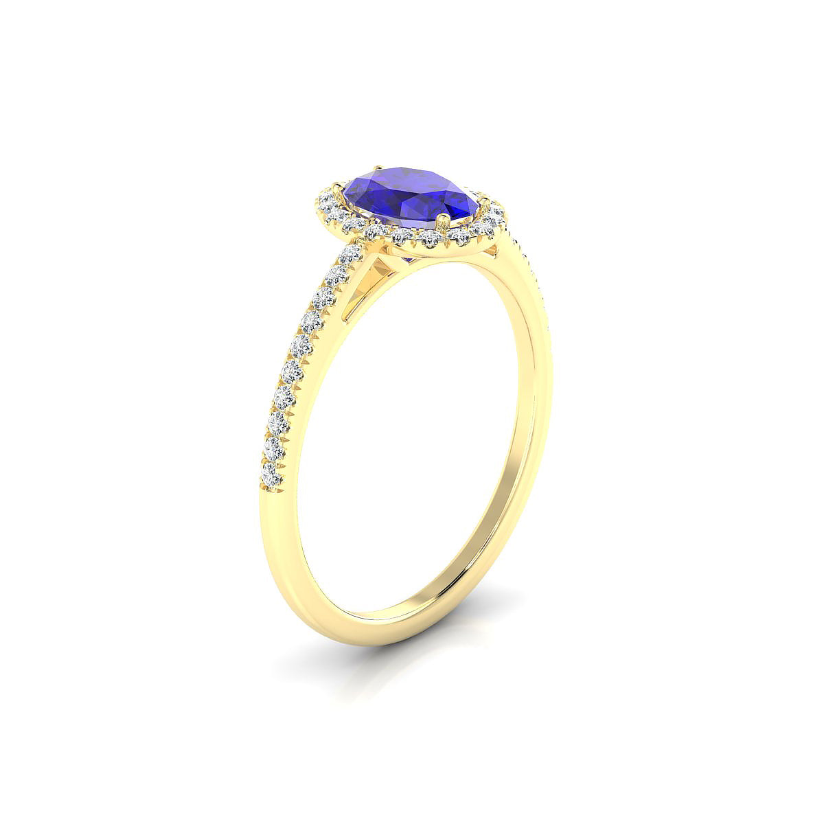 Sunrise | 18k Yellow Gold 7 x 5 mm Oval Tanzanite Ring