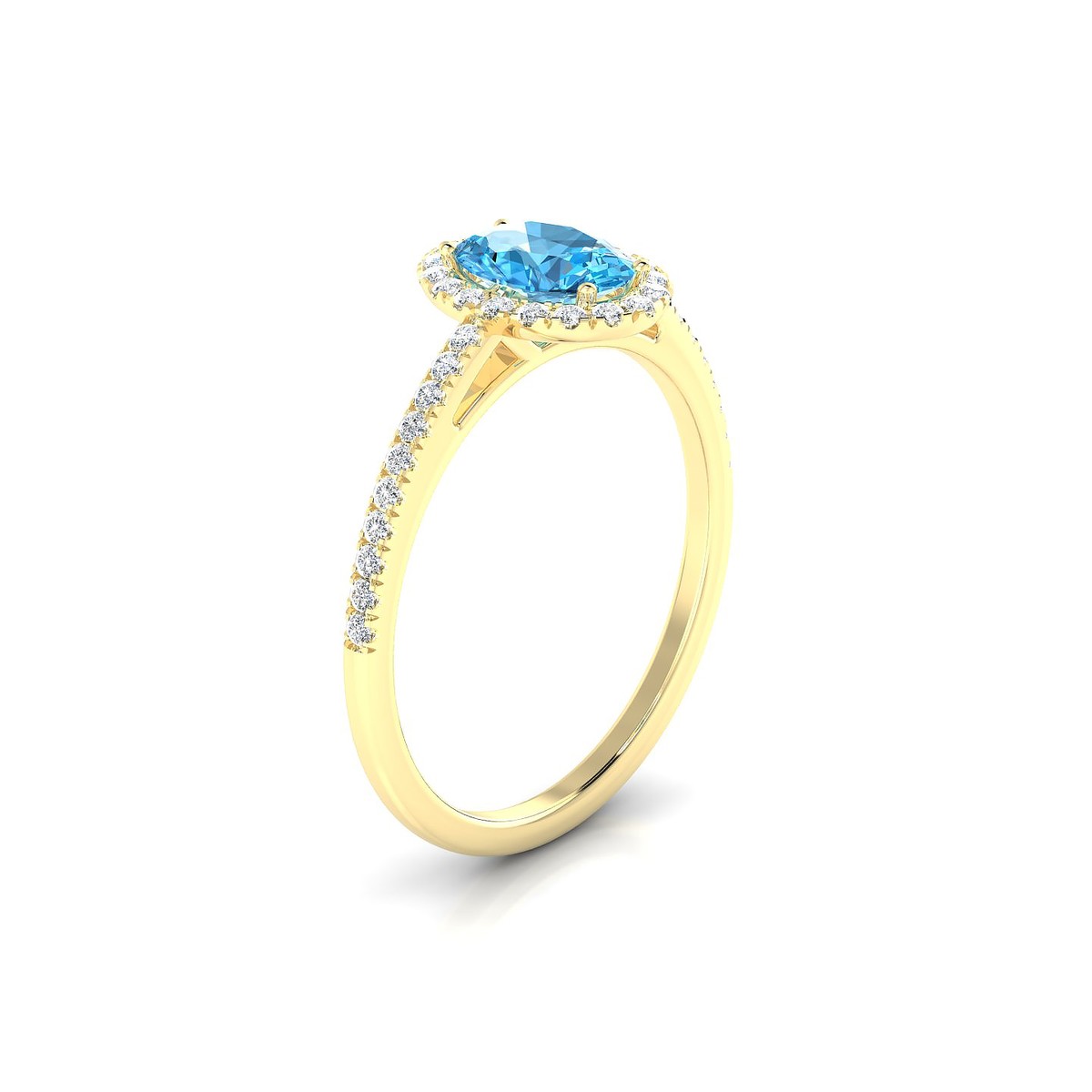 Sunrise | 18k Yellow Gold 7 x 5 mm Oval Topaz Ring