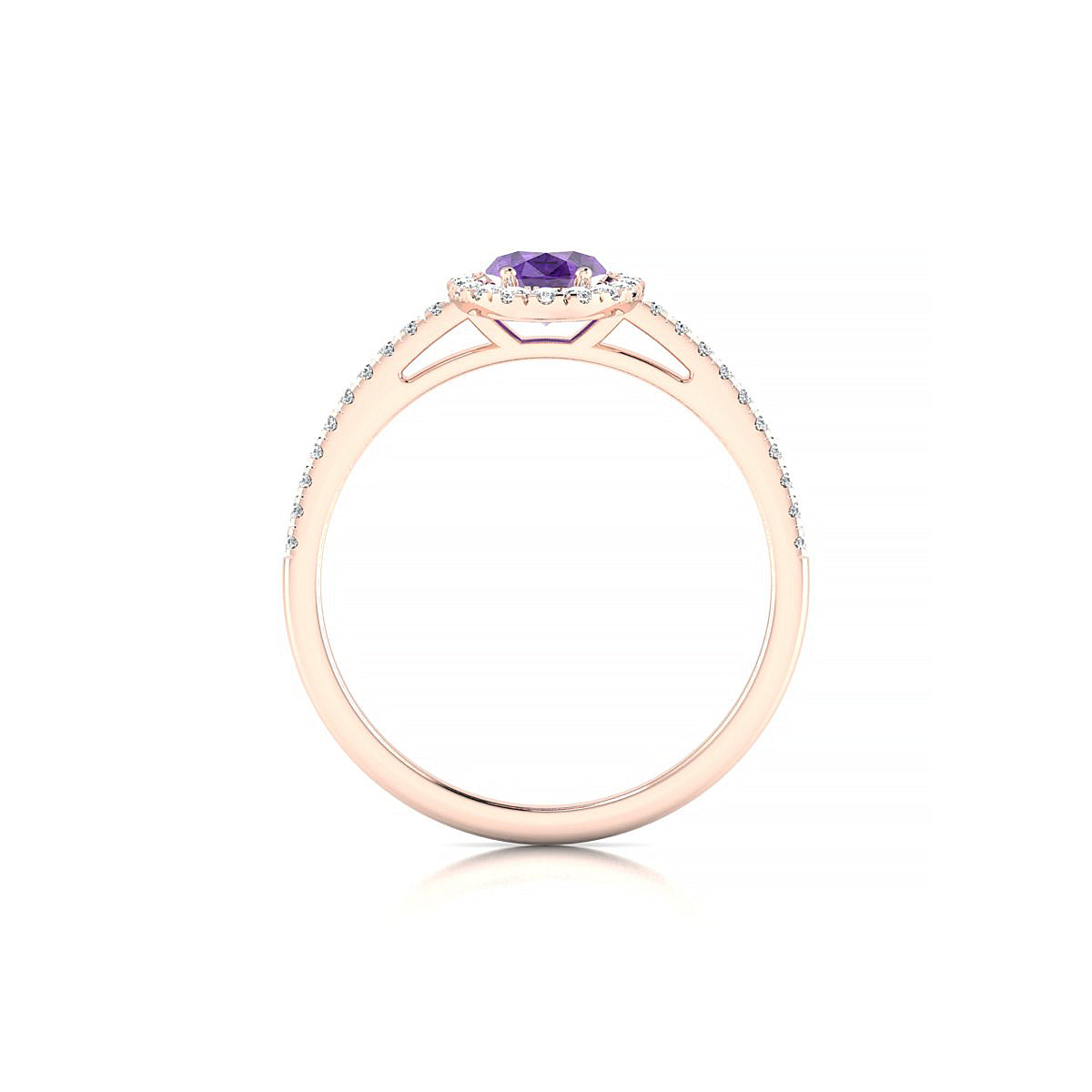Sunrise | 18k Rose Gold 7 x 5 mm Oval Amethyst Ring